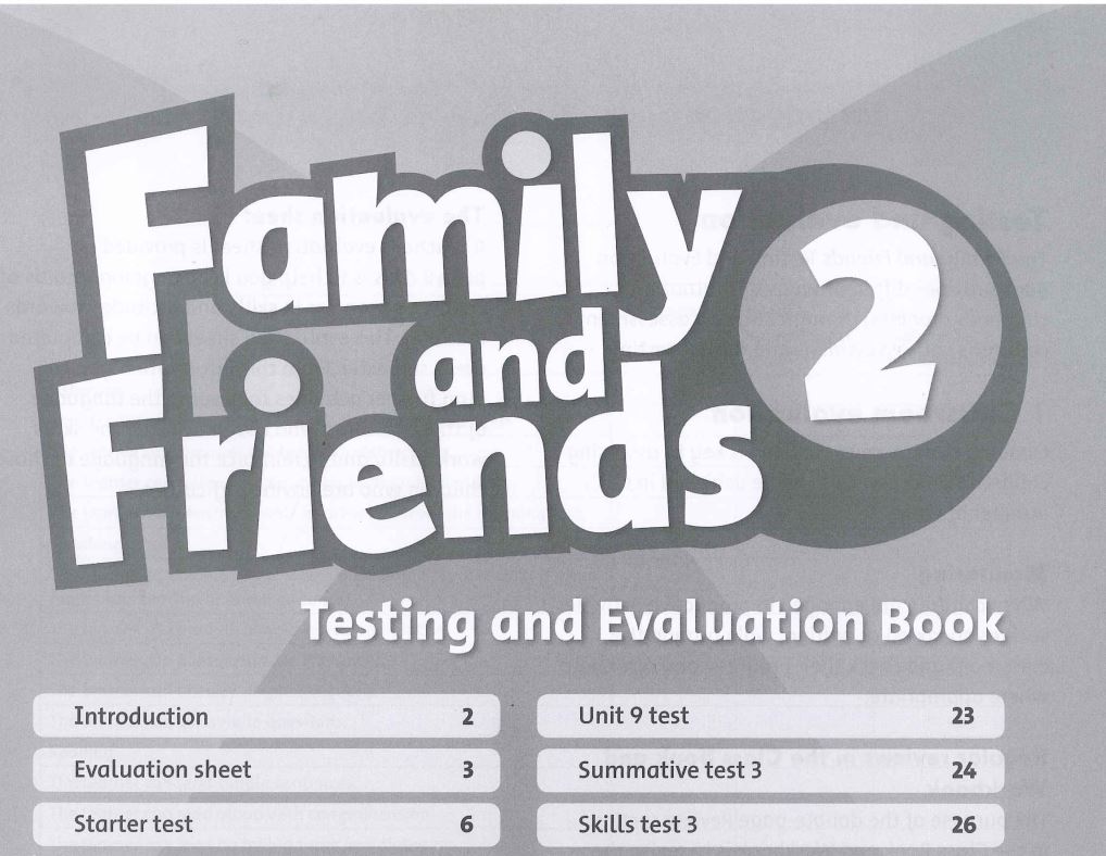 Family and Friends 2 Testing and Evaluation Book full Miễn phí